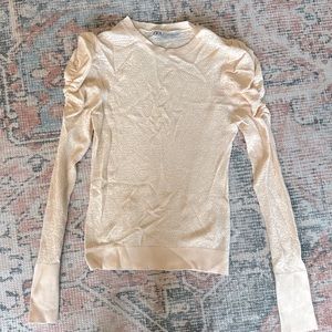 Zara Cream Puff Shoulder Top